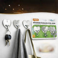 3 Percheros Adhesivos de Acero Inoxidable