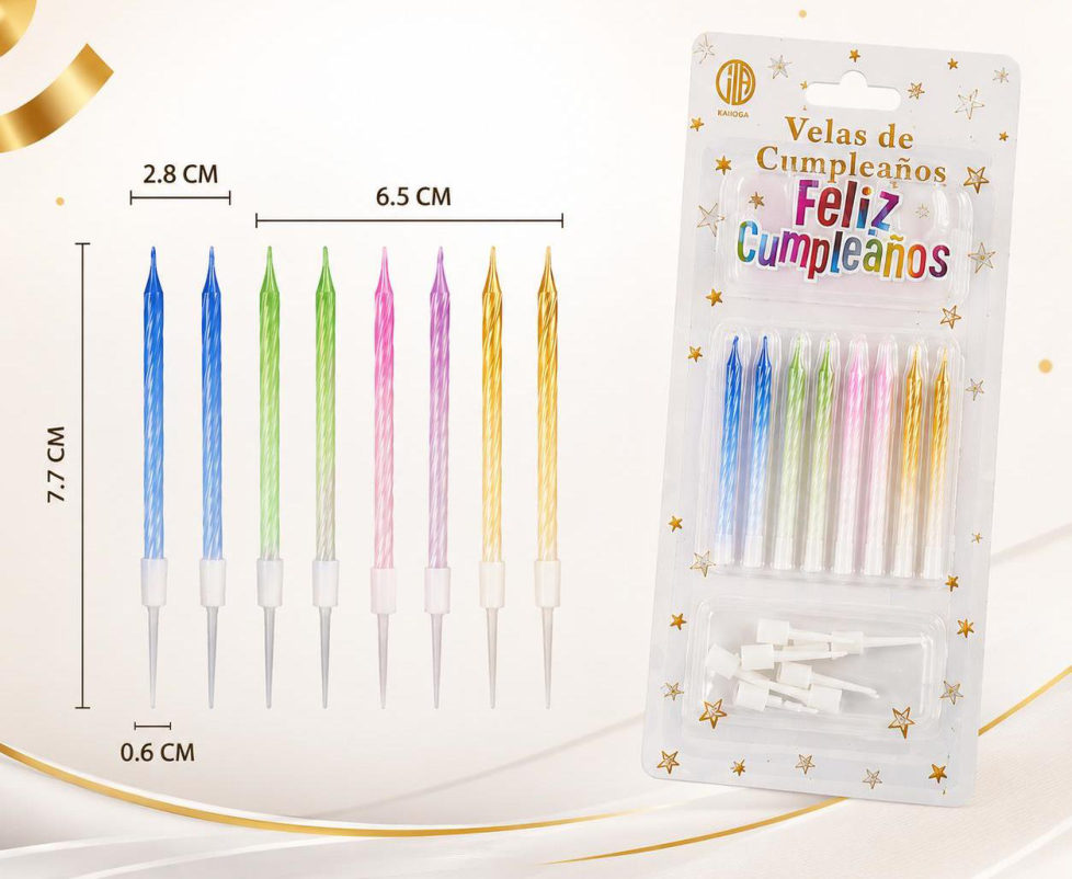 8 Velas de Cumpleaños