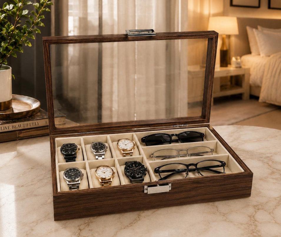 Porta lentes y porta reloj estilo madera