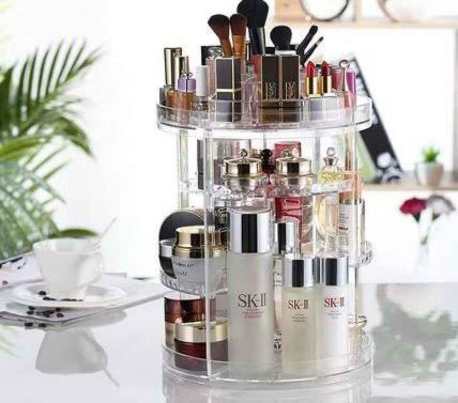 Organizador acrílico giratorio de maquillaje
