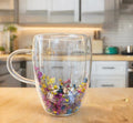 Taza doble fondo con flores secas