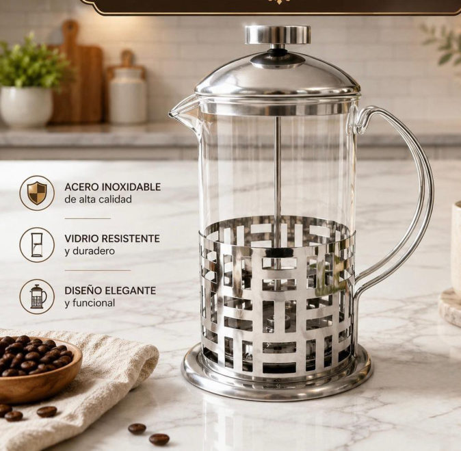 Prensa francesa de acero inoxidable 800 ml