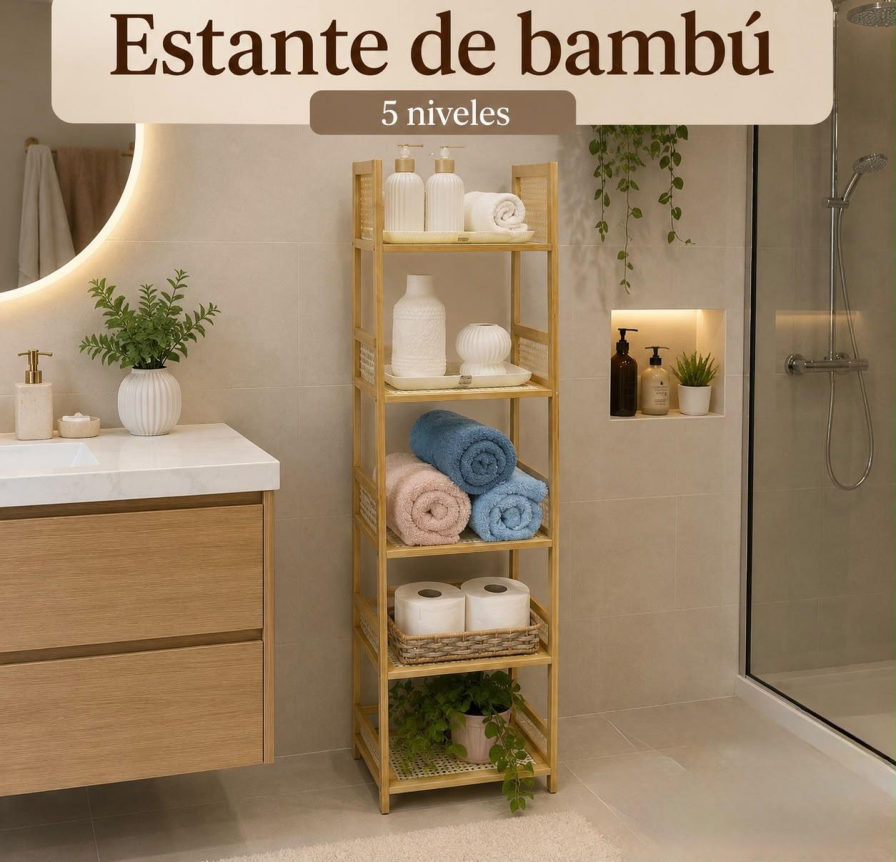 Estante de Bambú 5 Niveles