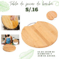 Tabla de picar redonda de bambú
