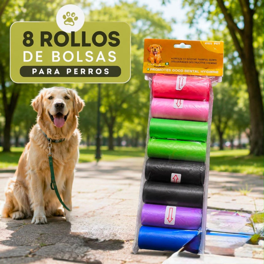 8 Rollos de Bolsas para Perros