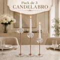 Medidas: 30 × 13 cm Pack de 3 Candelabros