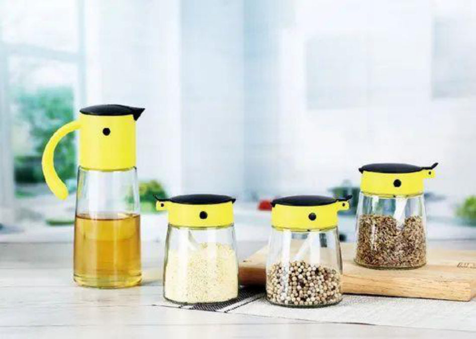 Juego de aceitero con 3 Condimentero