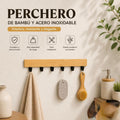 Perchero de bambú y acero inoxidable