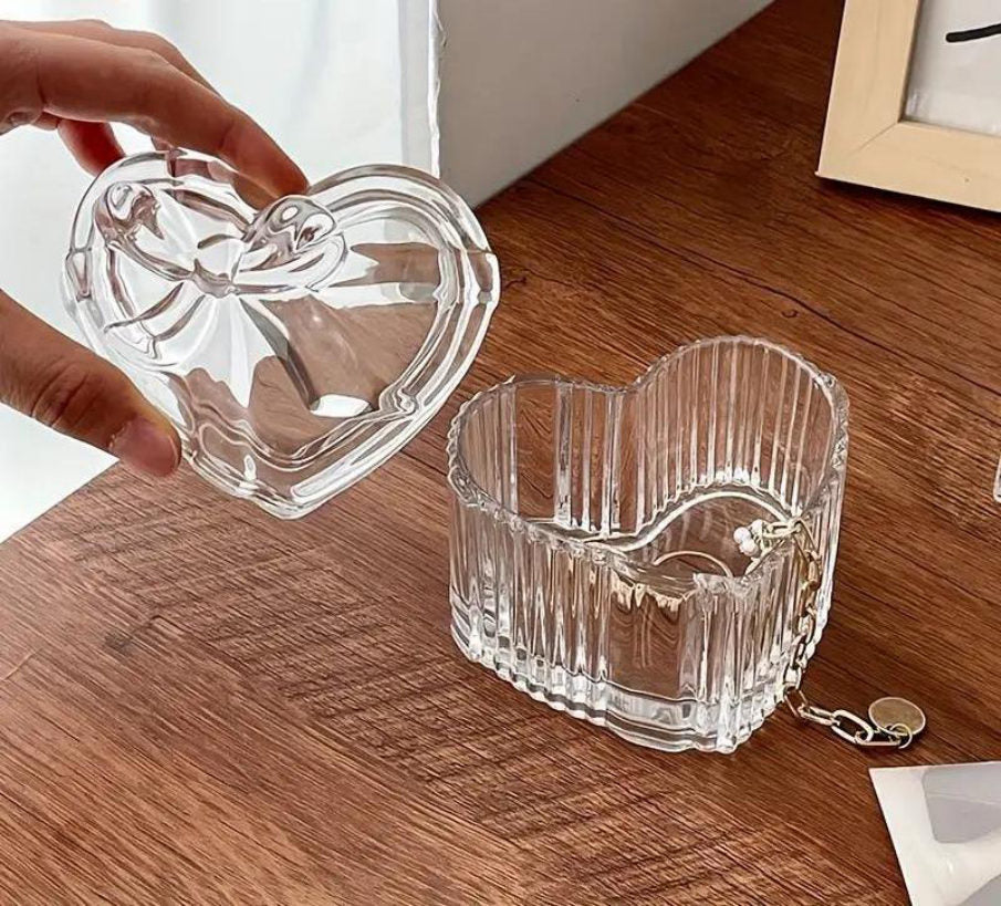 Joyero corazón de vidrio