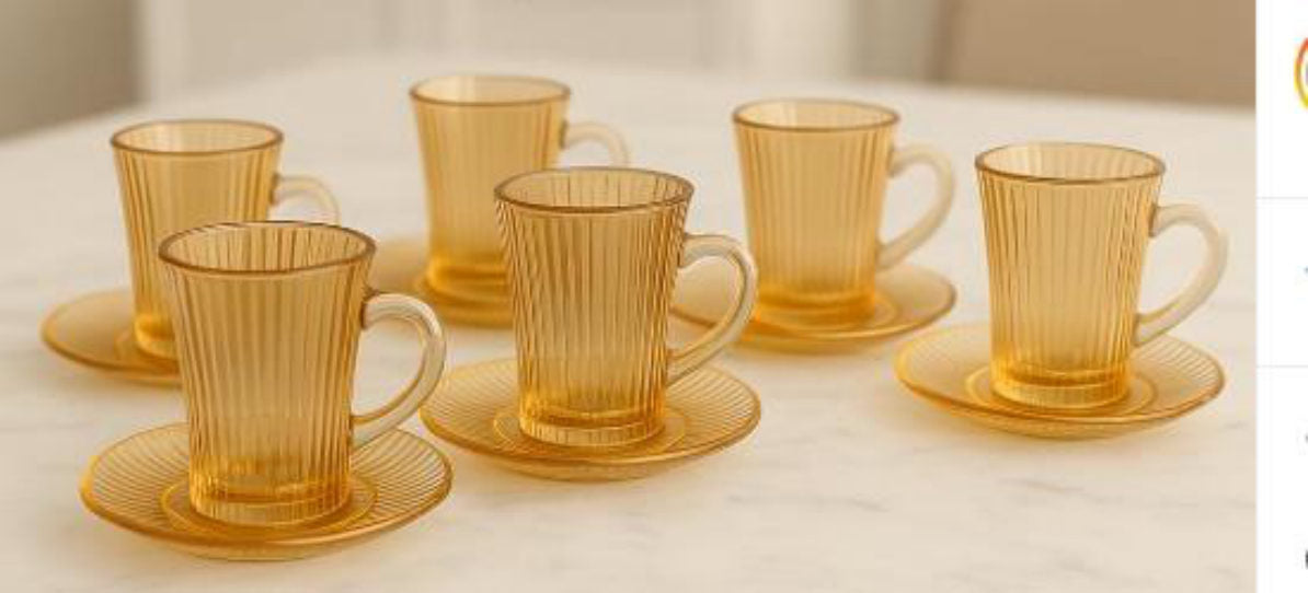 Juego de 6 tazas de 105ml con plato