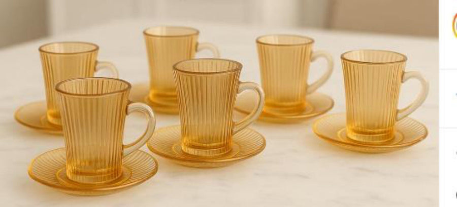 Juego de 6 tazas de 105ml con plato