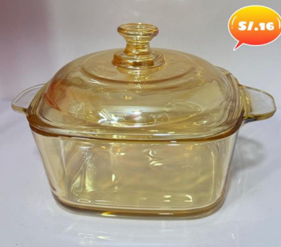 Bowl de vidrio con tapa