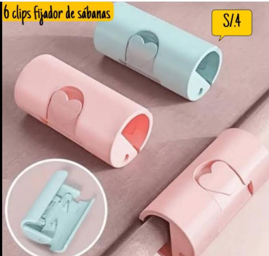 6 clips para fijar sábanas