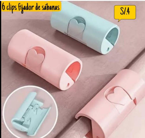 6 clips para fijar sábanas