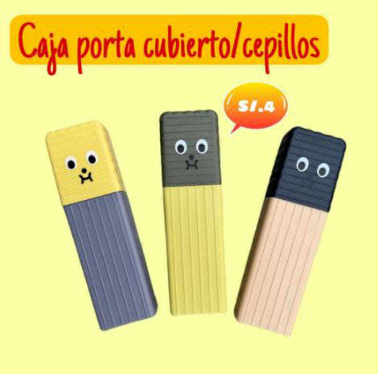 Estuché para cubiertos, cepillos y pasta dental
