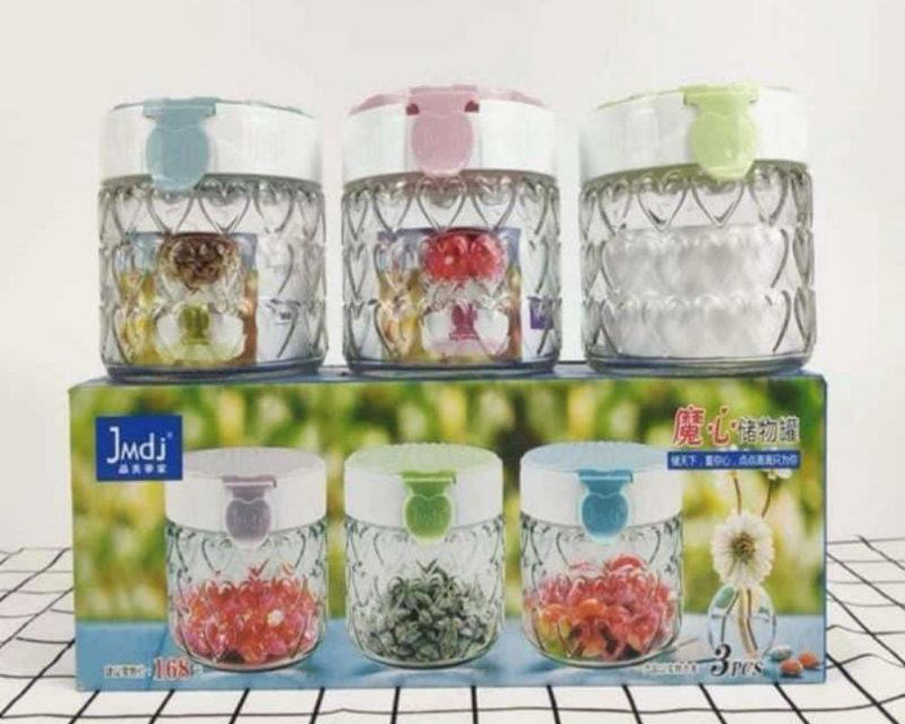 Set de 3 frascos de vidrio de 500ml