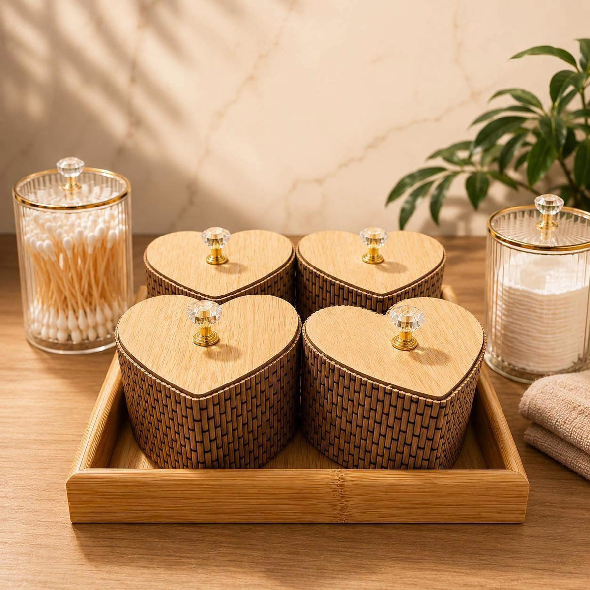4 cajas organizadoras con base