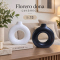 Florero dona de cerámica