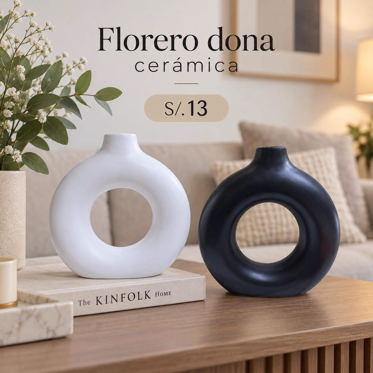 Florero dona de cerámica