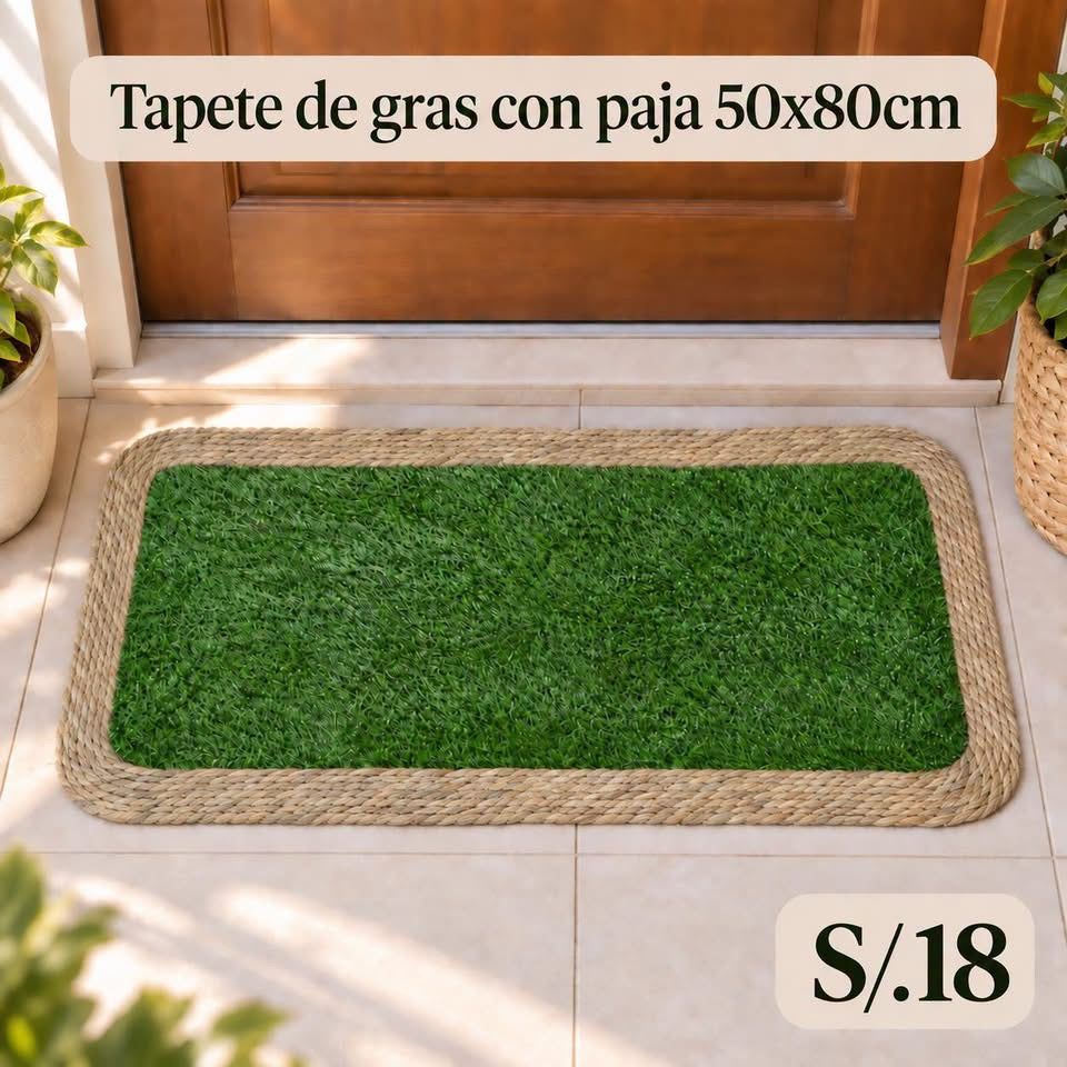 TAPETE DE GRAS CON PAJA