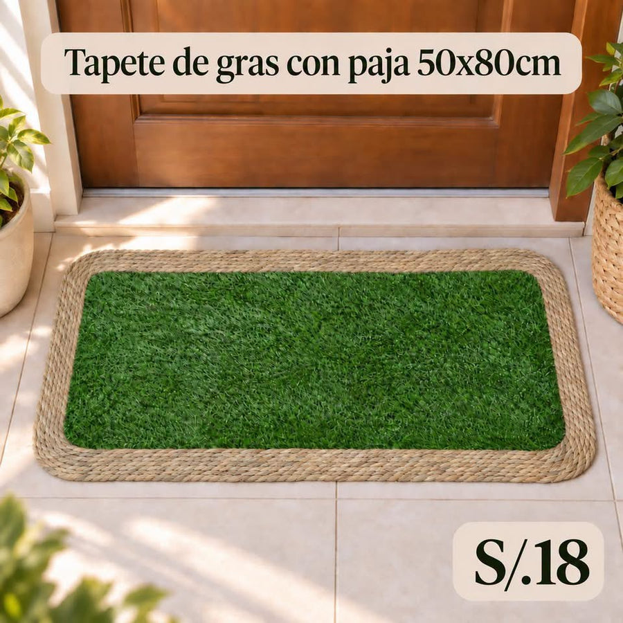 TAPETE DE GRAS CON PAJA