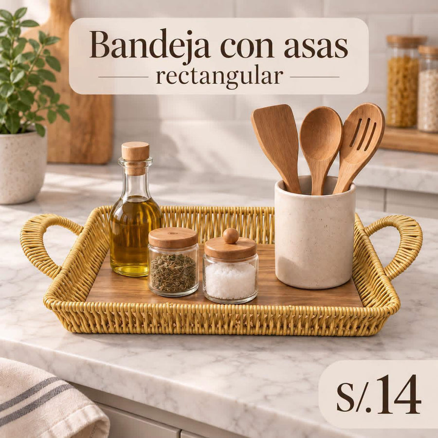 BANDEJA CON ASAS RECTANGULAR