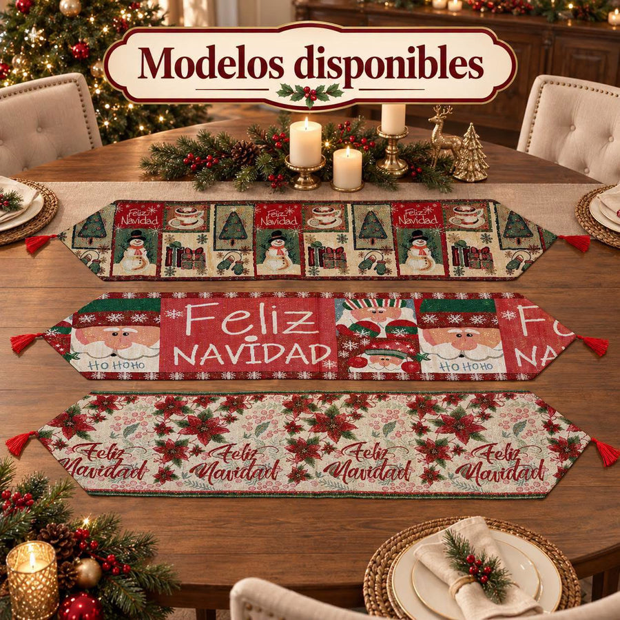 Camino de mesa navideño