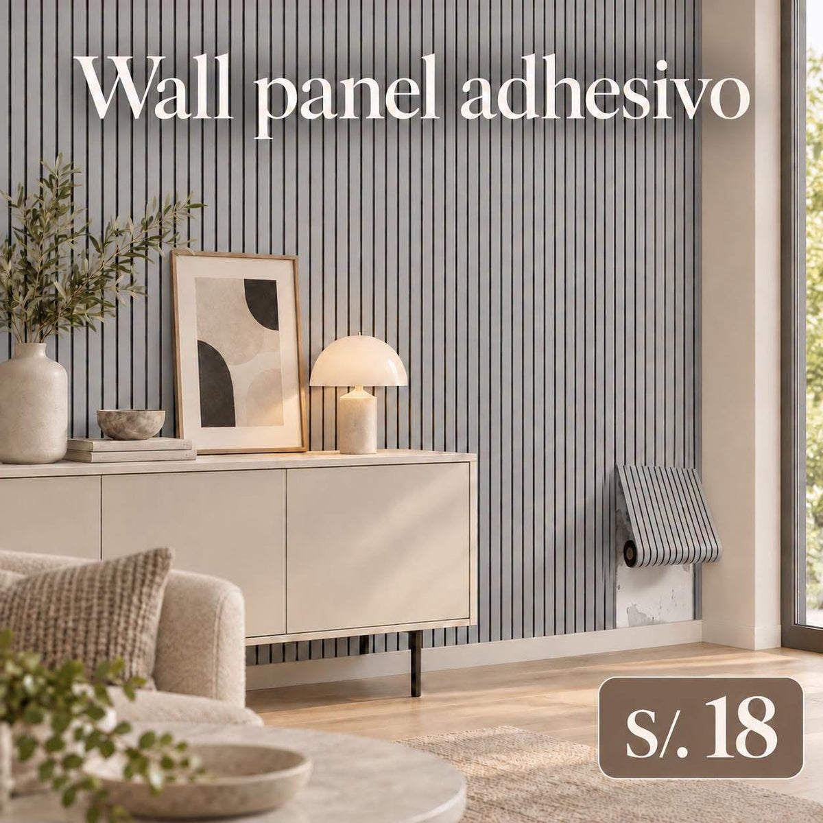 Wall panel adhesivo