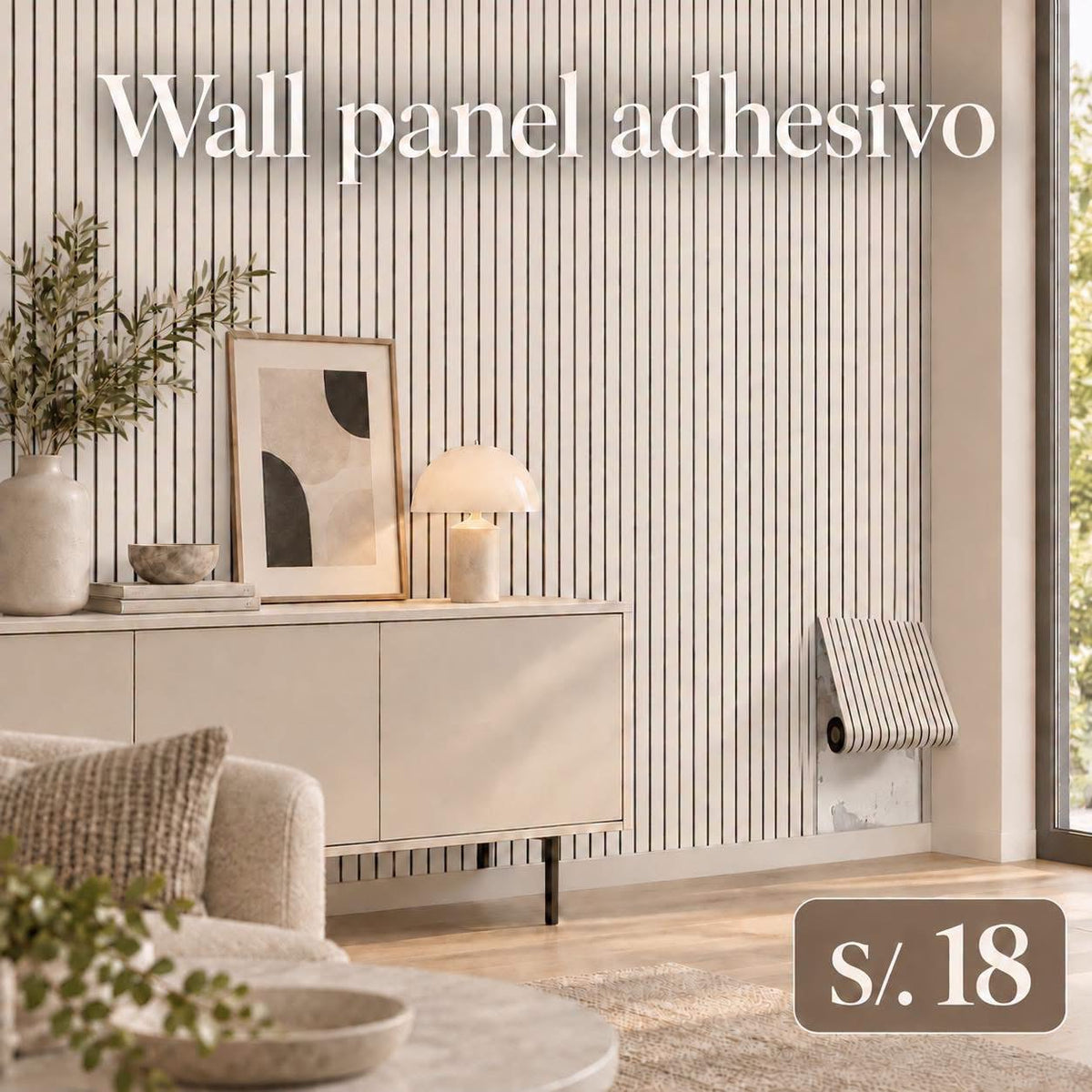 Wall panel adhesivo