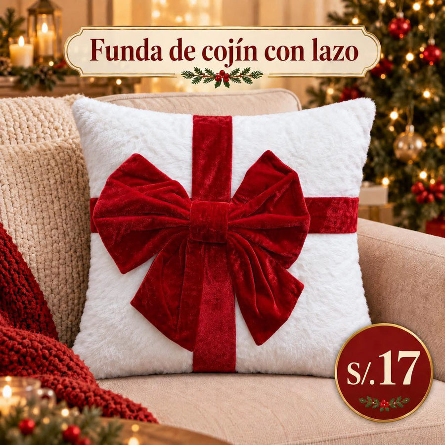 FUNDA DE COJÍN CON LAZO