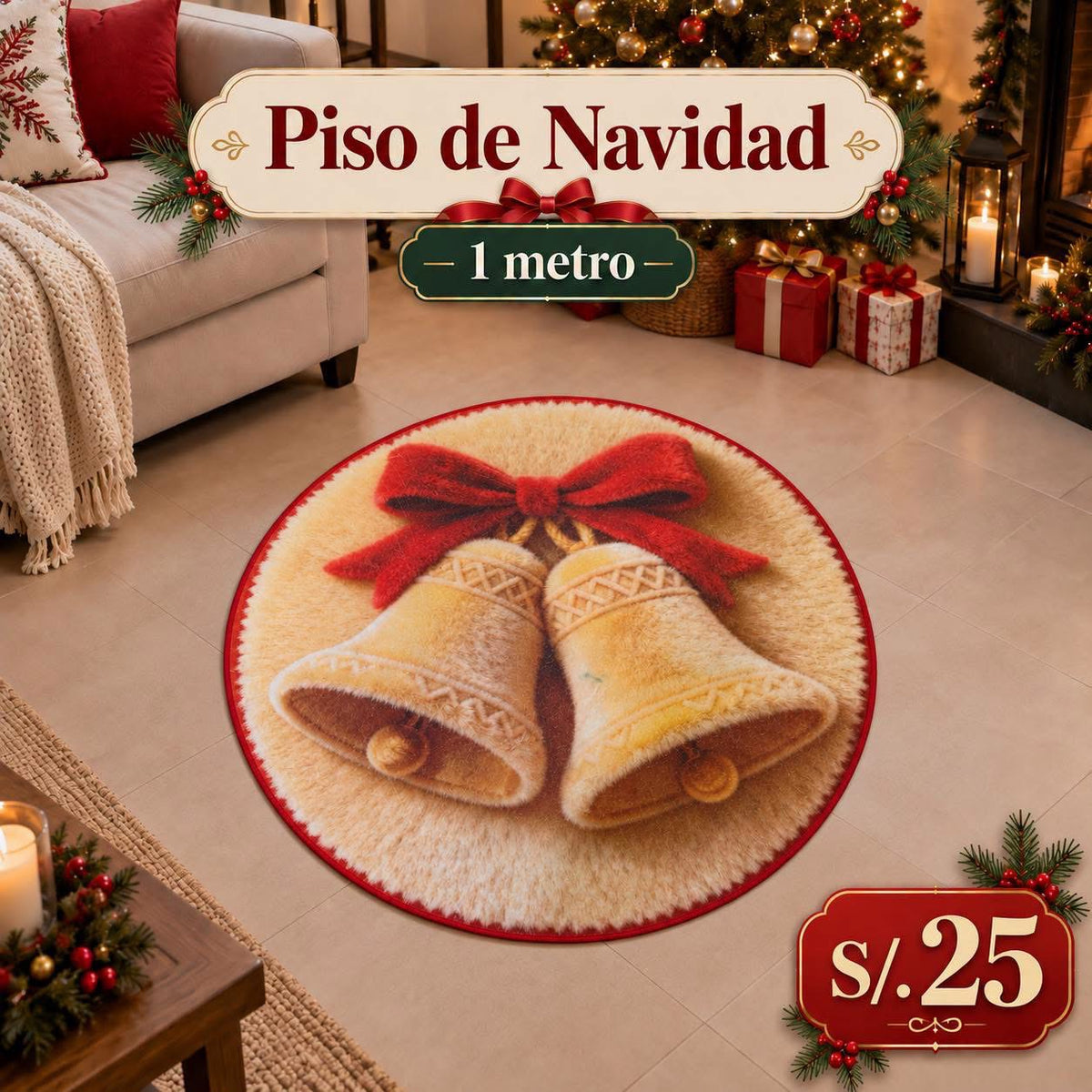 PISO NAVIDEÑO DE 1 METRO