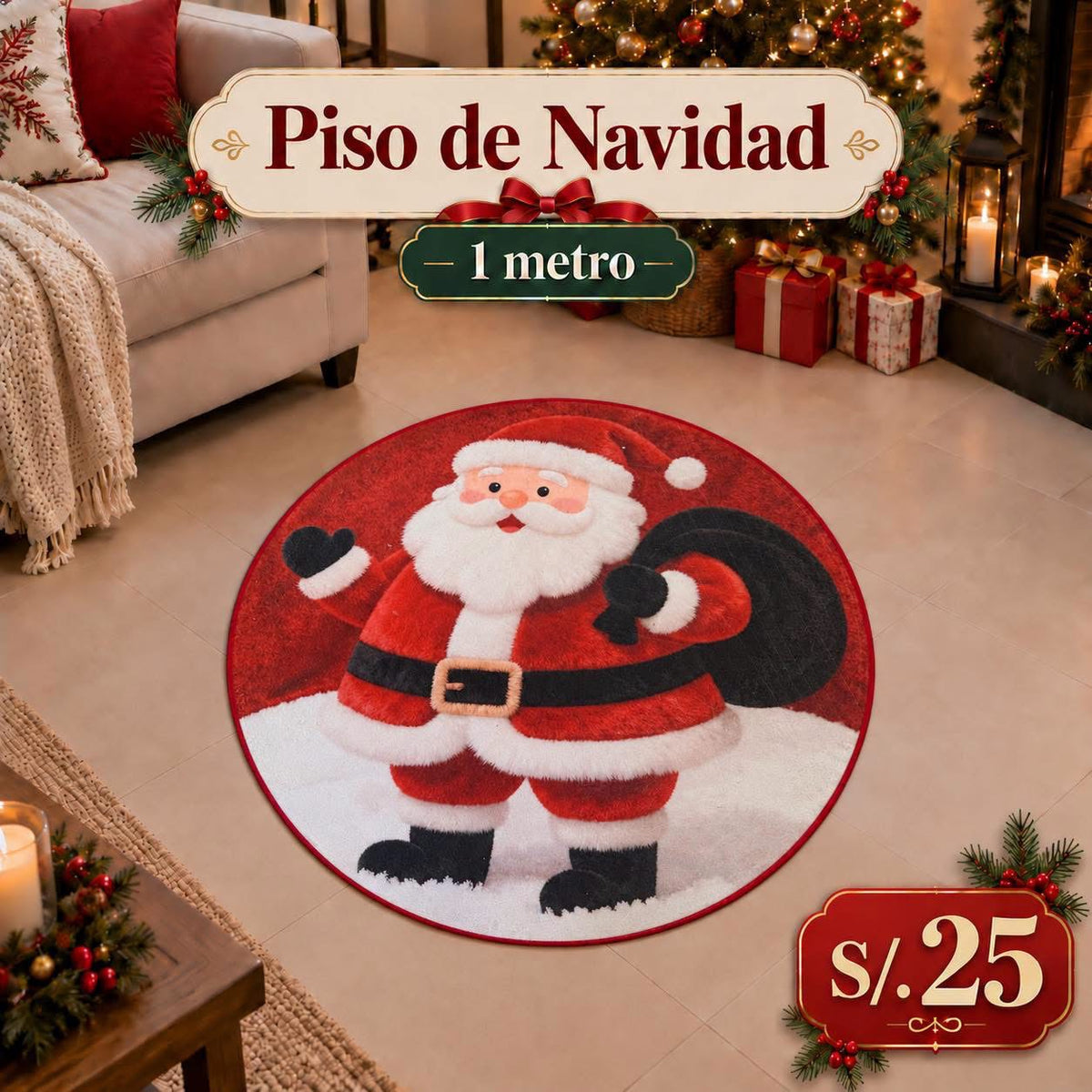 PISO NAVIDEÑO DE 1 METRO