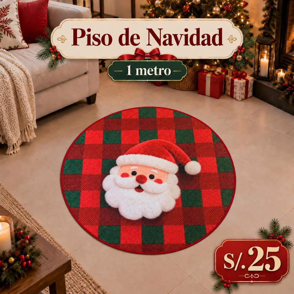 PISO NAVIDEÑO DE 1 METRO