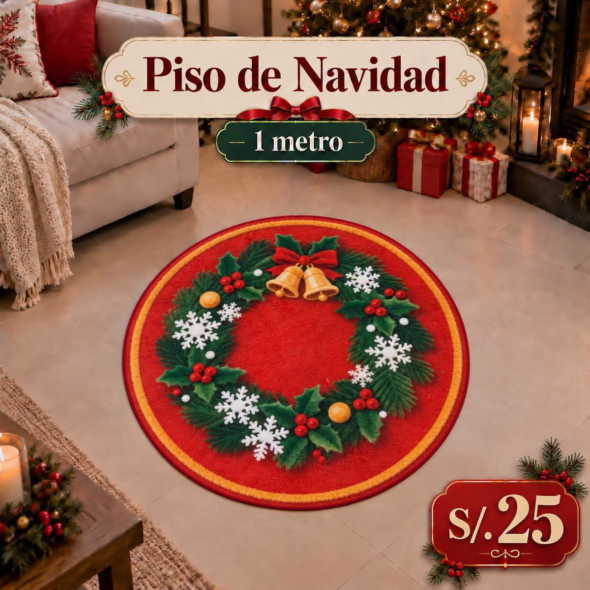 PISO NAVIDEÑO DE 1 METRO