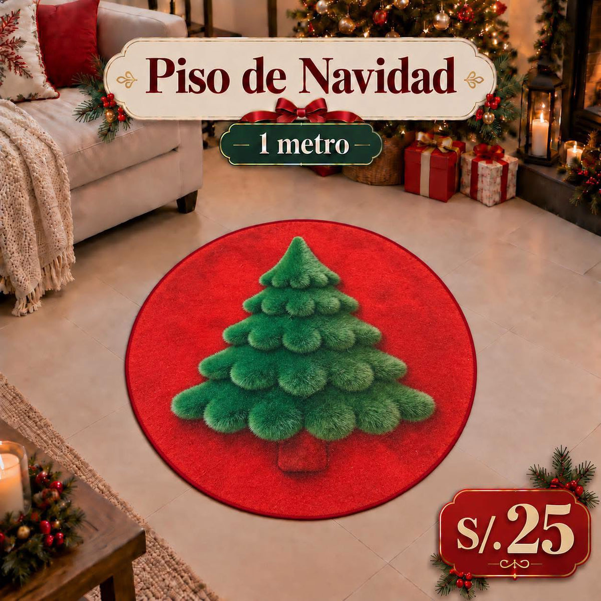 PISO NAVIDEÑO DE 1 METRO