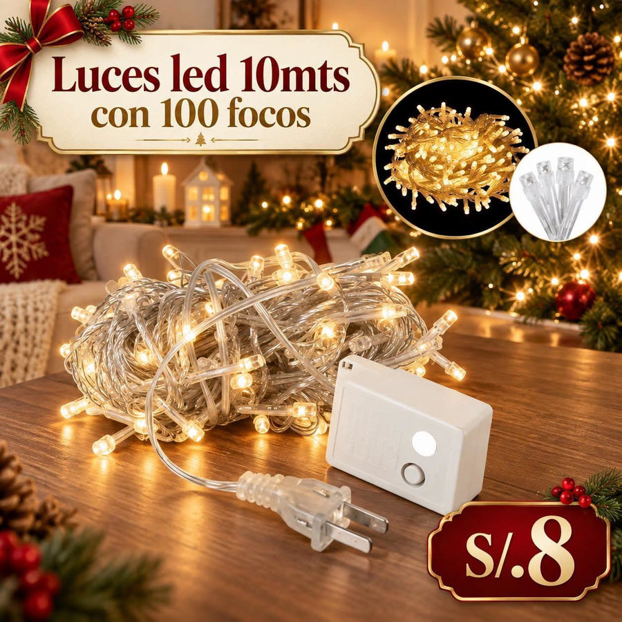 Luces LED de 10 metros con 100 focos