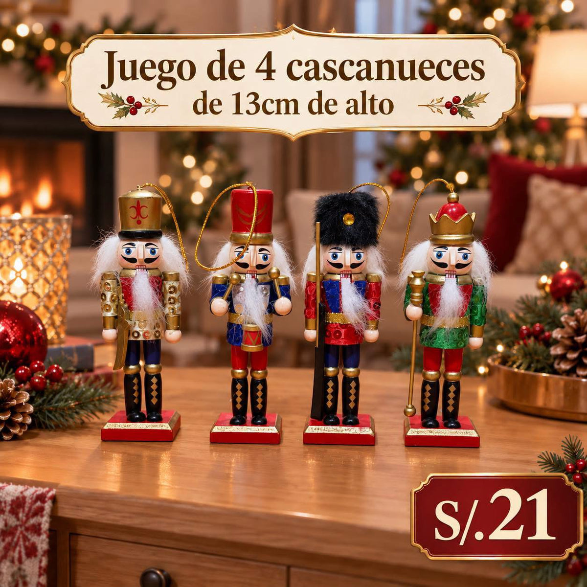 Pack de 4 Cascanuez de madera