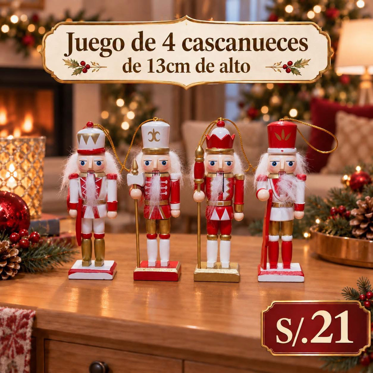Pack de 4 Cascanuez de madera
