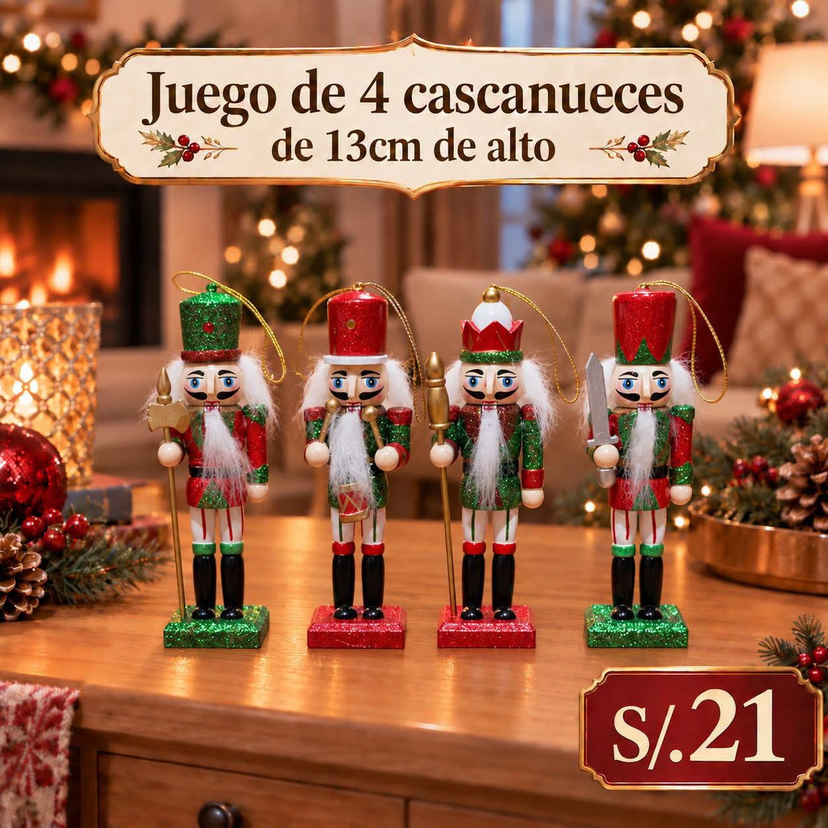 Pack de 4 Cascanuez de madera