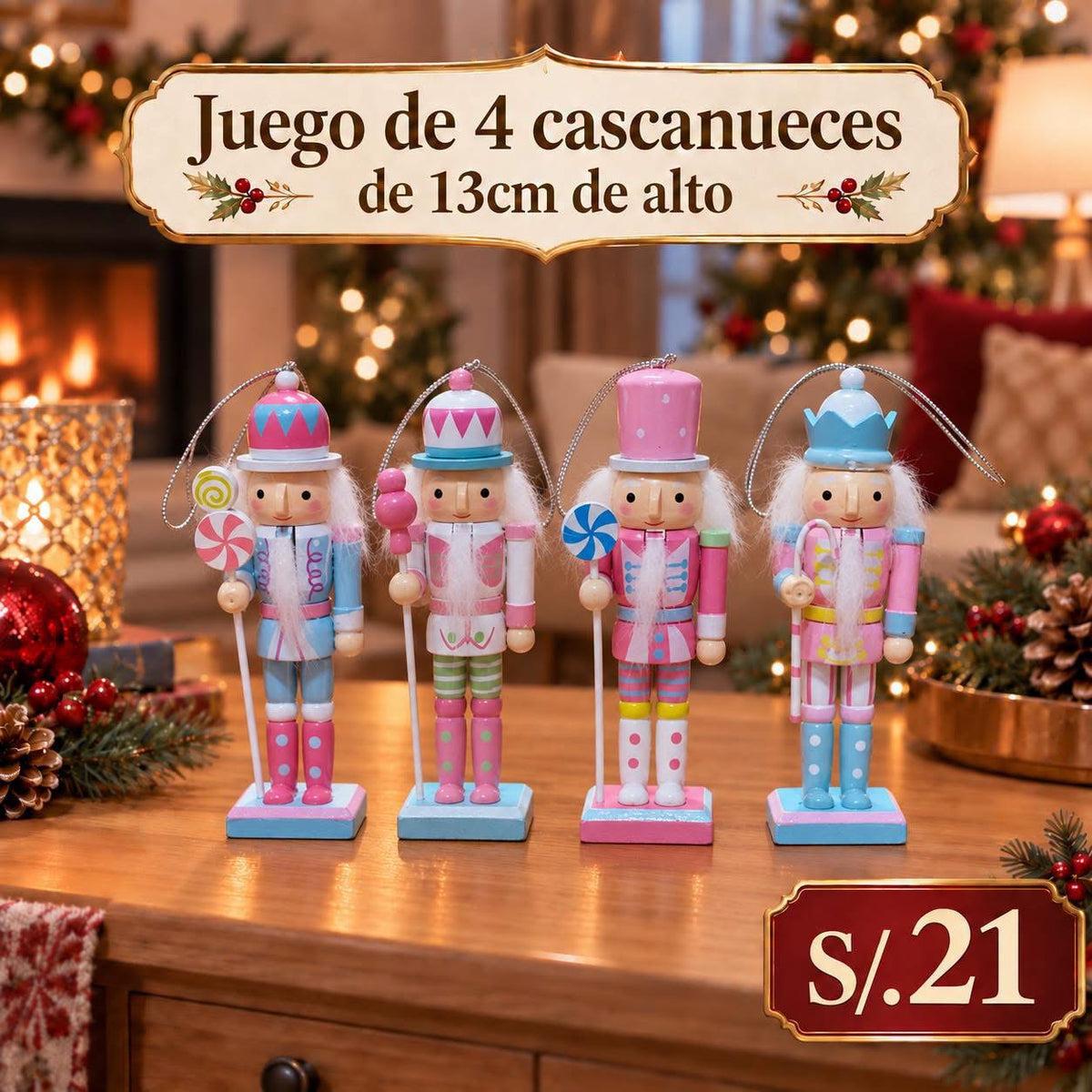 Pack de 4 Cascanuez de madera