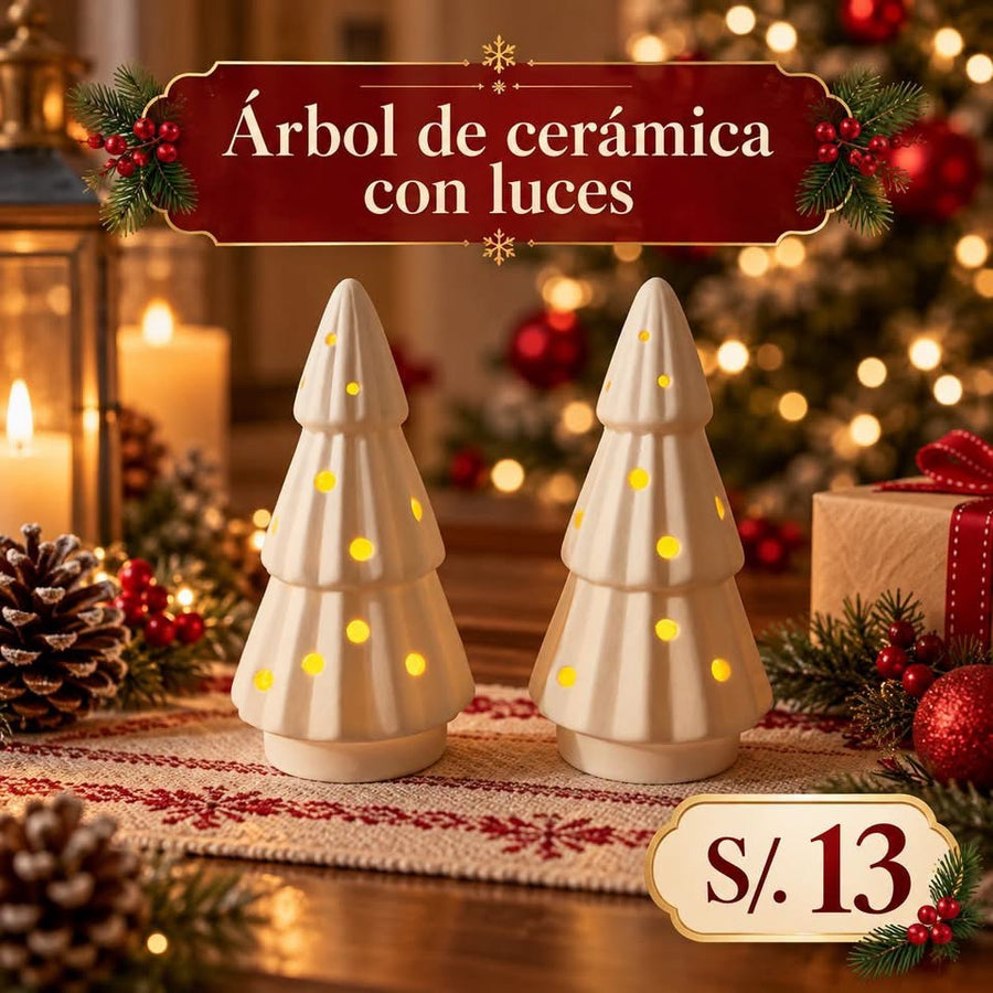 Arbol de cerámica con luces