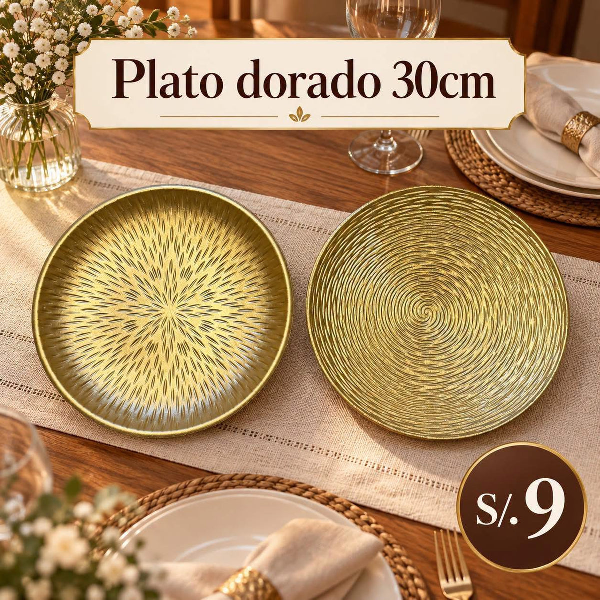 Plato dorado 30cm