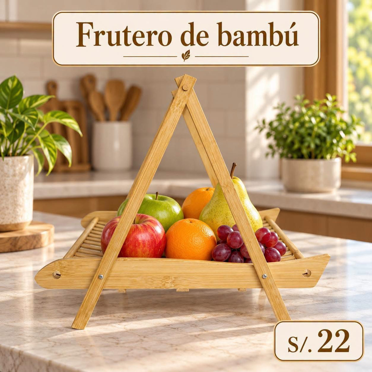 Frutero de bambú