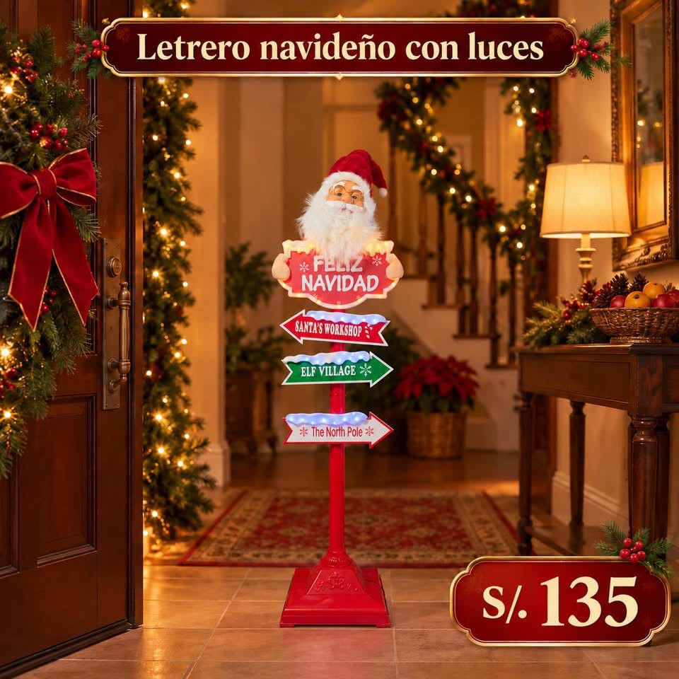 LETRERO NAVIDEÑO CON LUCES
