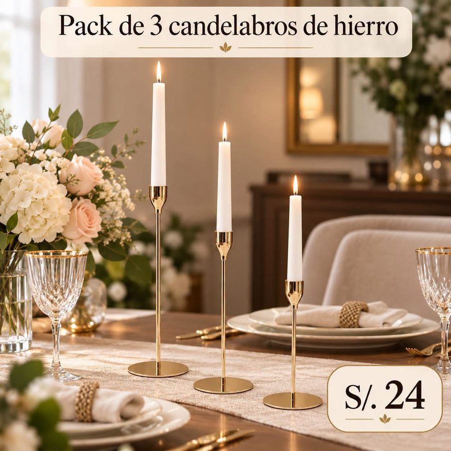 Pack de 3 candelabros