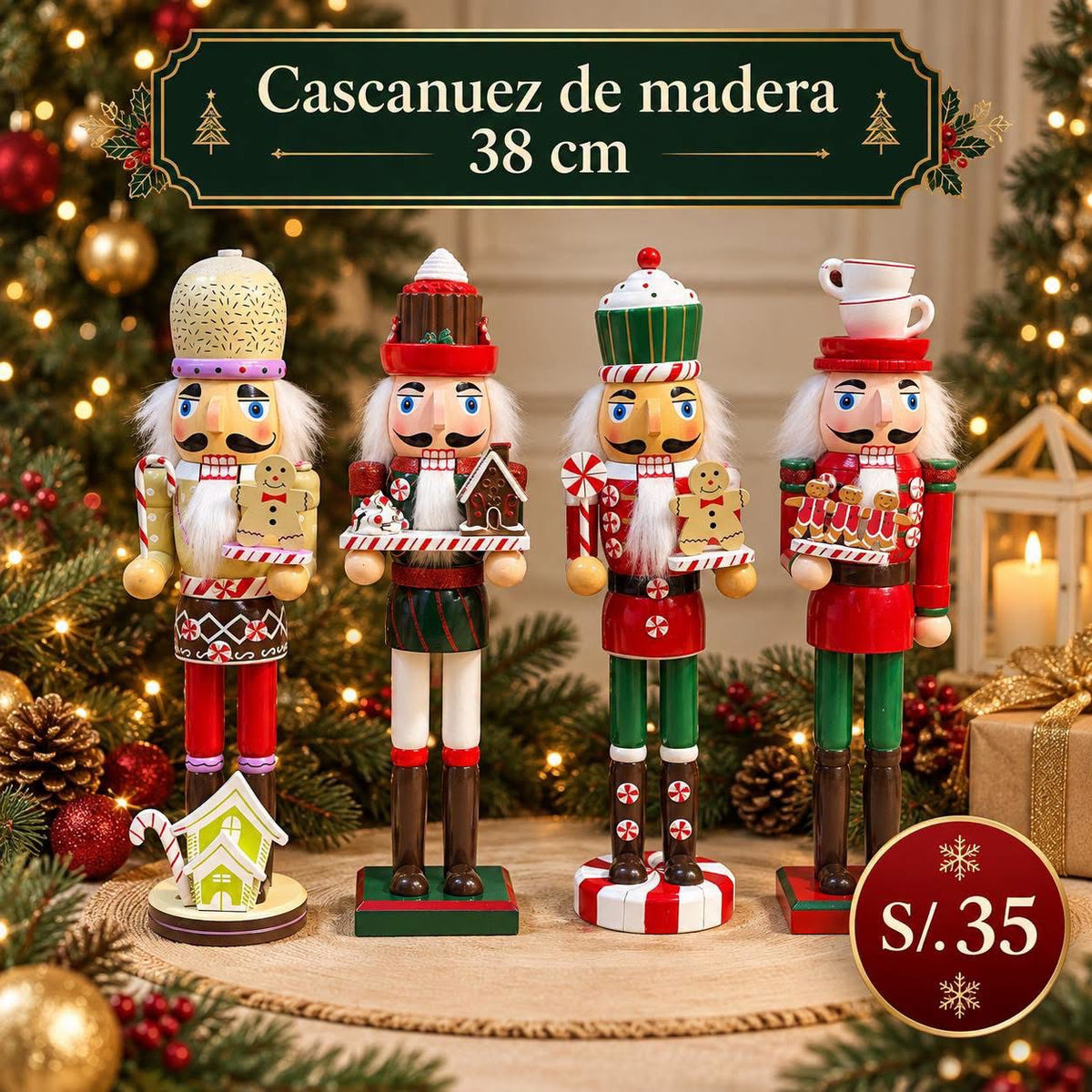Soldado Cascanuez de madera de 38cm