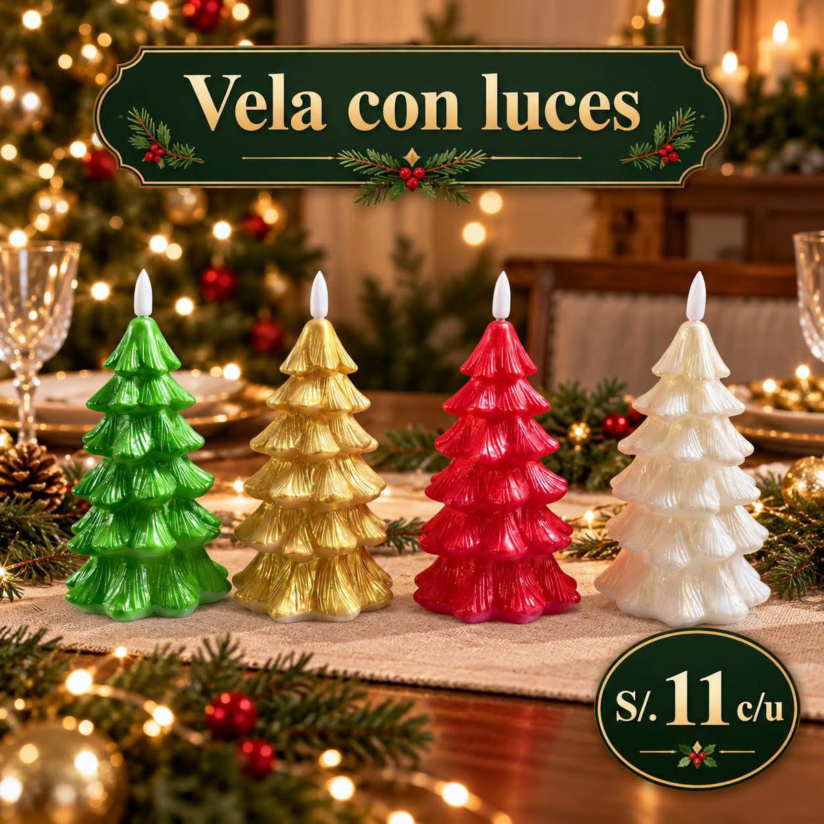 VELA CON LUCES