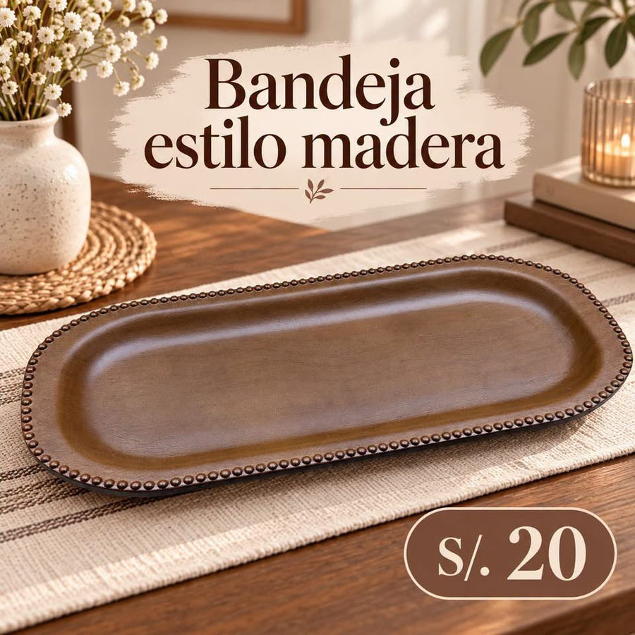 Bandeja estilo madera