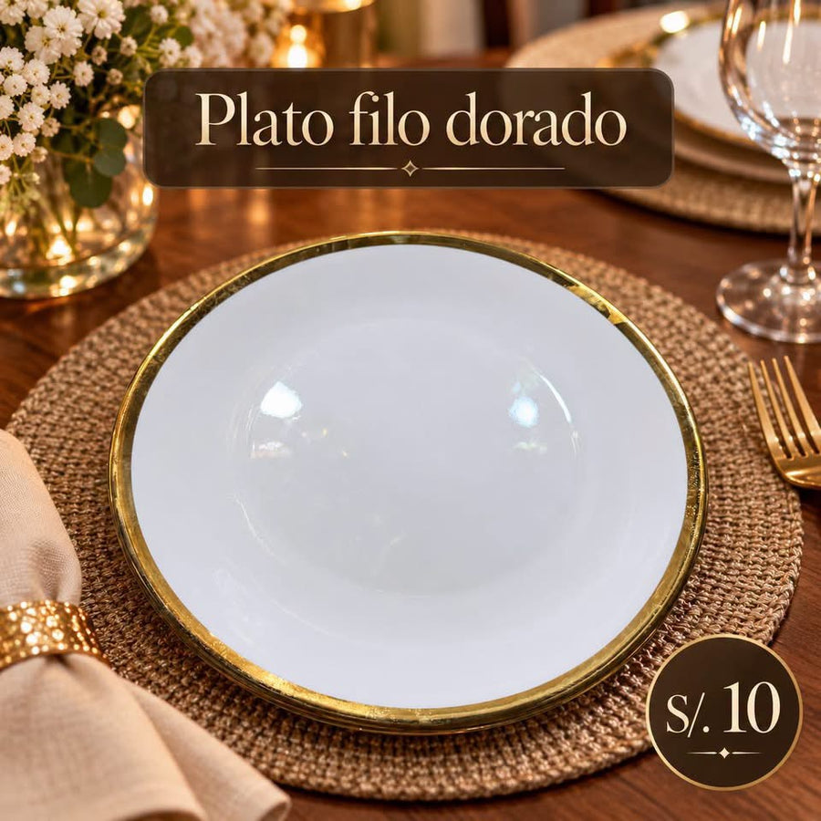 Plato filo dorado