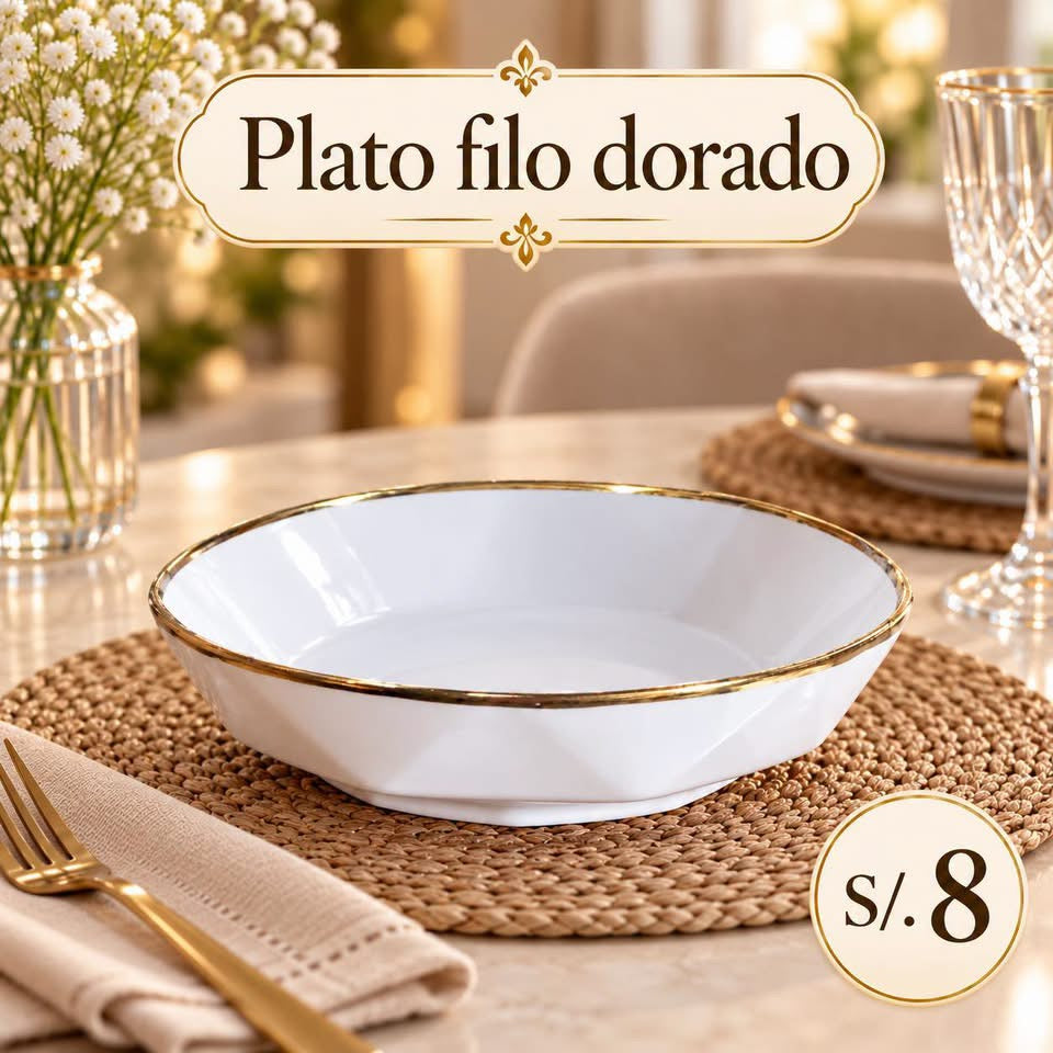 Plato filo dorado